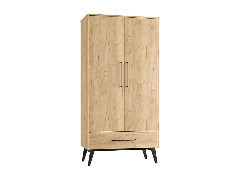 Armoire 2 portes 1 tiroir Retro Bois