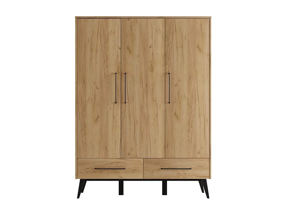 Armoire 3 portes 2 tiroirs Retro Bois