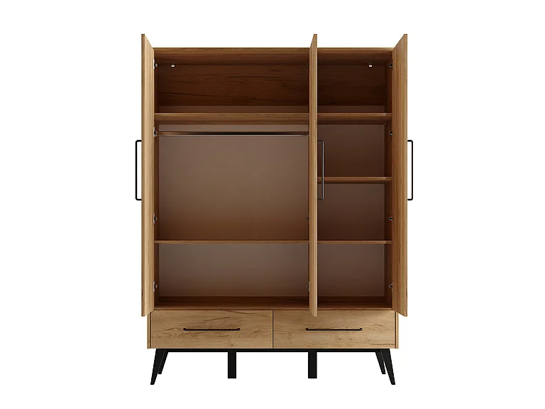 3-door 2-drawer wardrobe Pinio Retro Wood