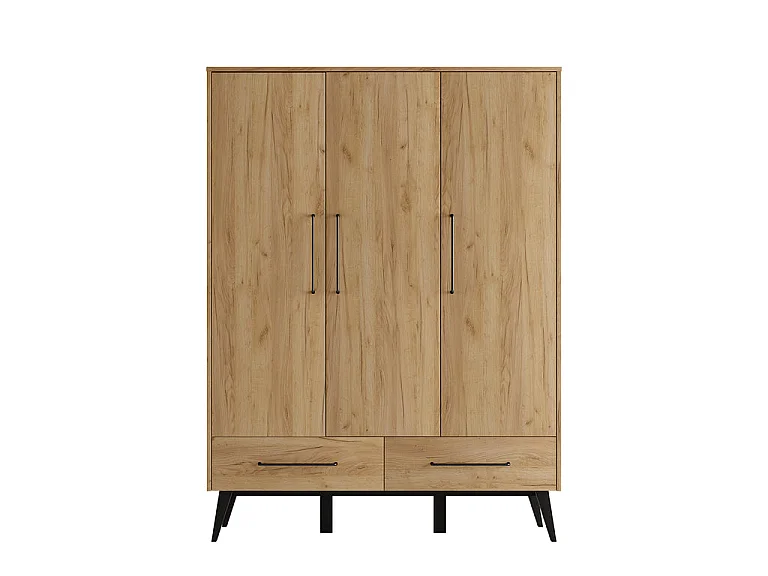 3-door 2-drawer wardrobe Pinio Retro Wood