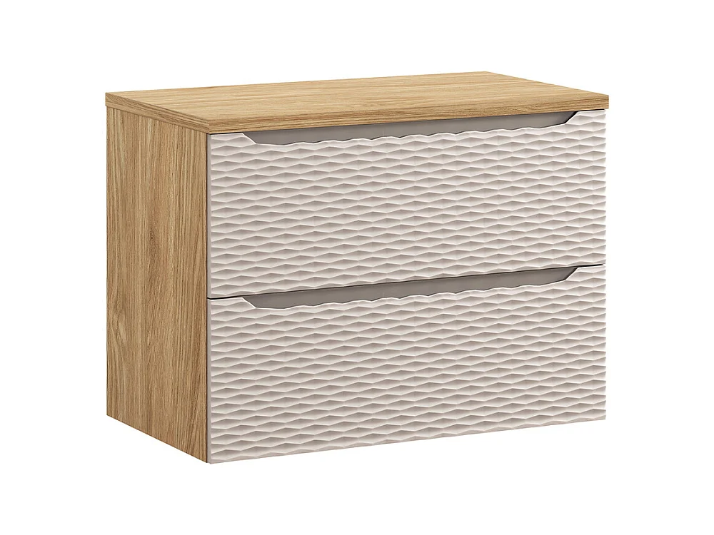 Meuble sous-vasque 80cm plan de toilette Elora Beige et bois