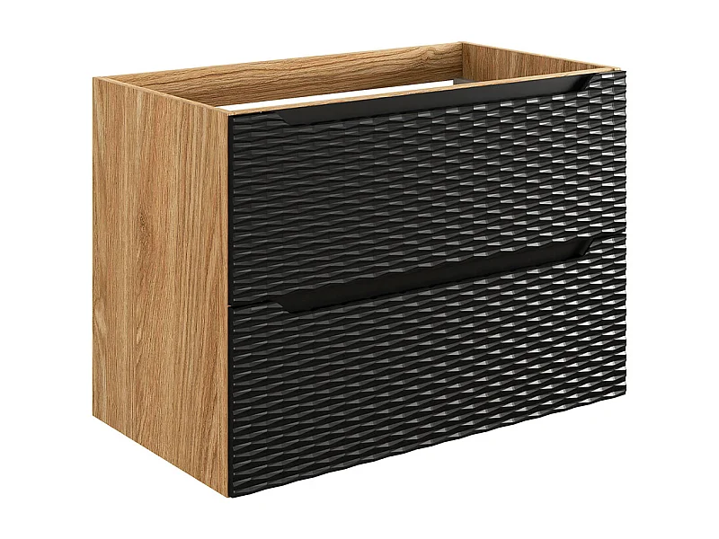 Meuble sous-vasque 80cm Elora Noir et bois