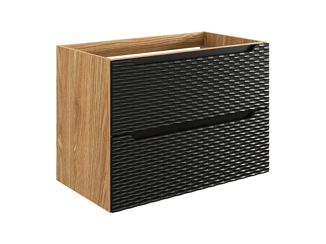 Meuble sous-vasque 80cm Elora Noir et bois