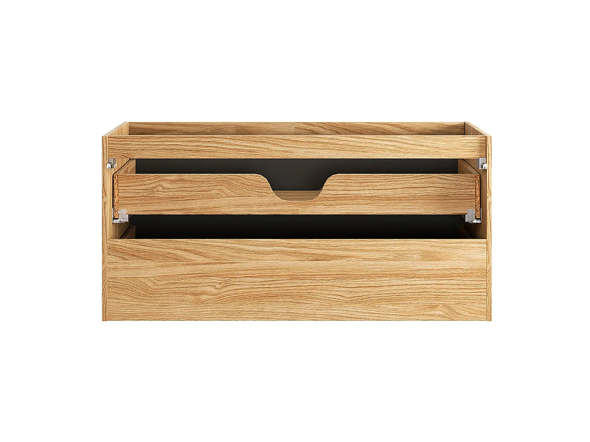 Waschtisch 120cm 2 Schubladen Waschtisch Elora Schwarz und Holz