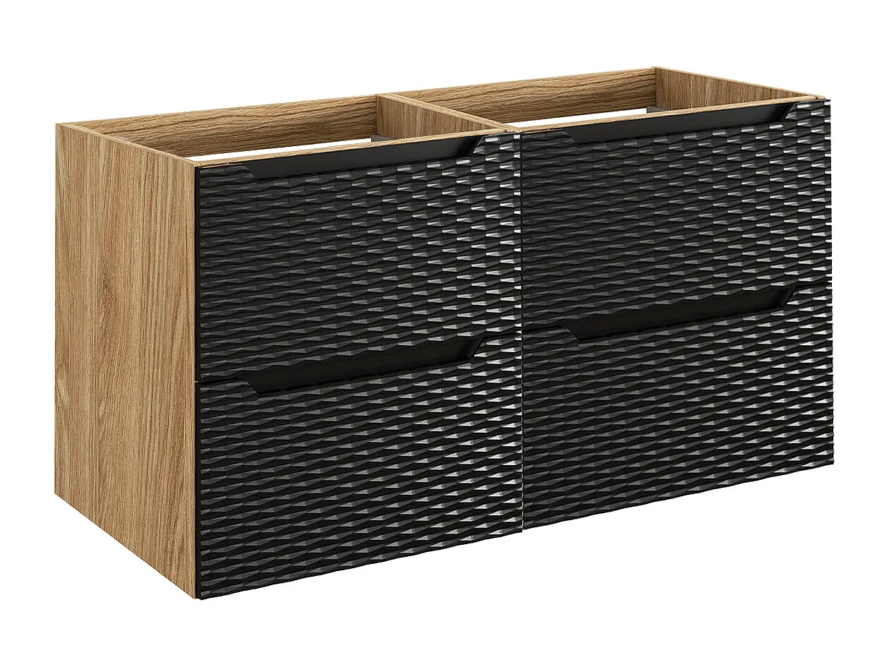 Mobile bagno senza lavabo Elora nero e marrone 120cm