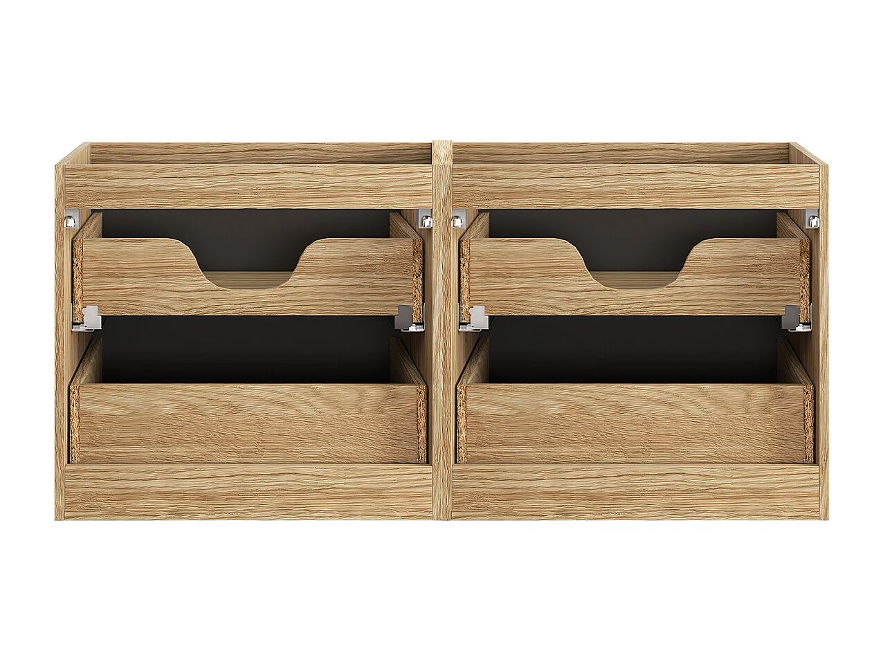 Elora zwart en houten badmeubel 120cm 4 laden