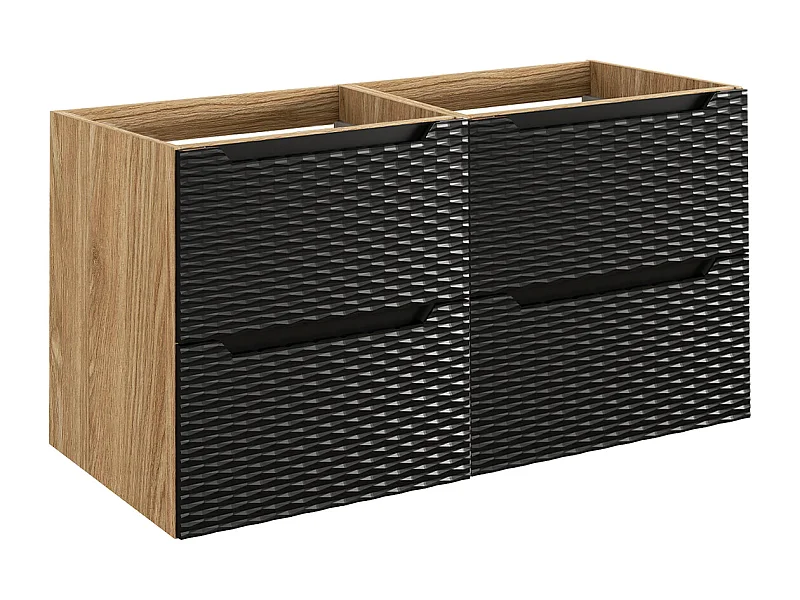 Mobile bagno senza lavabo Elora nero e marrone 120cm