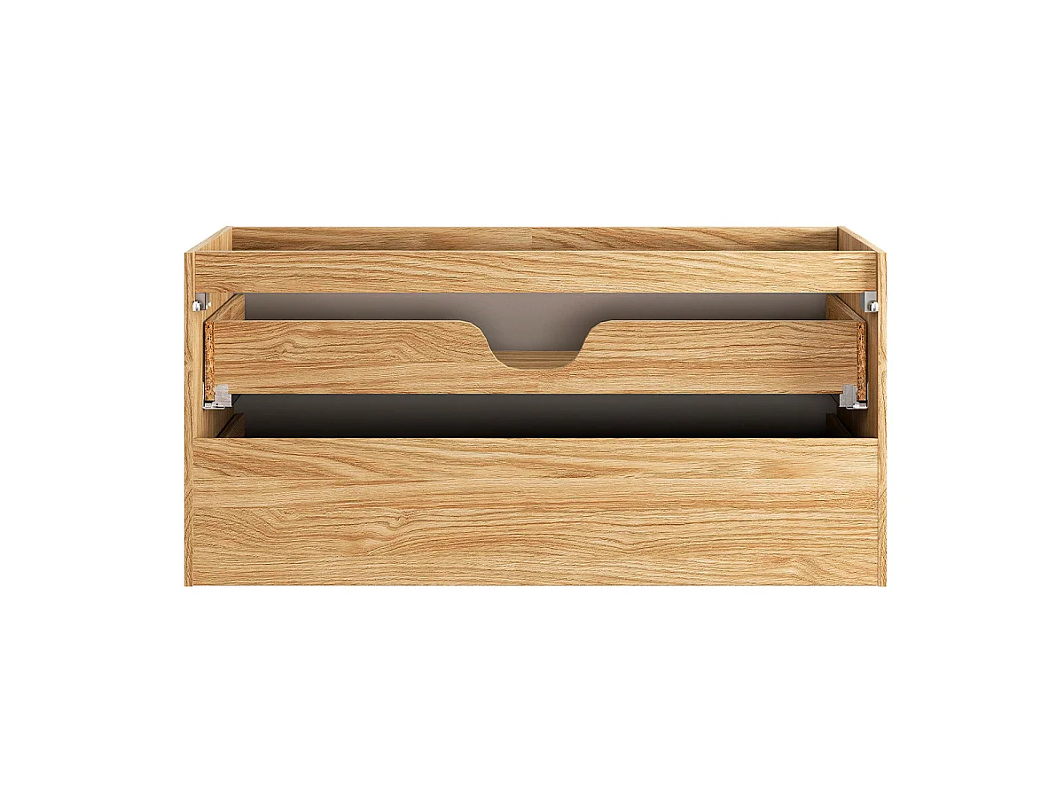 Waschtisch 120cm 2 Schubladen Waschtisch Elora Beige und Holz