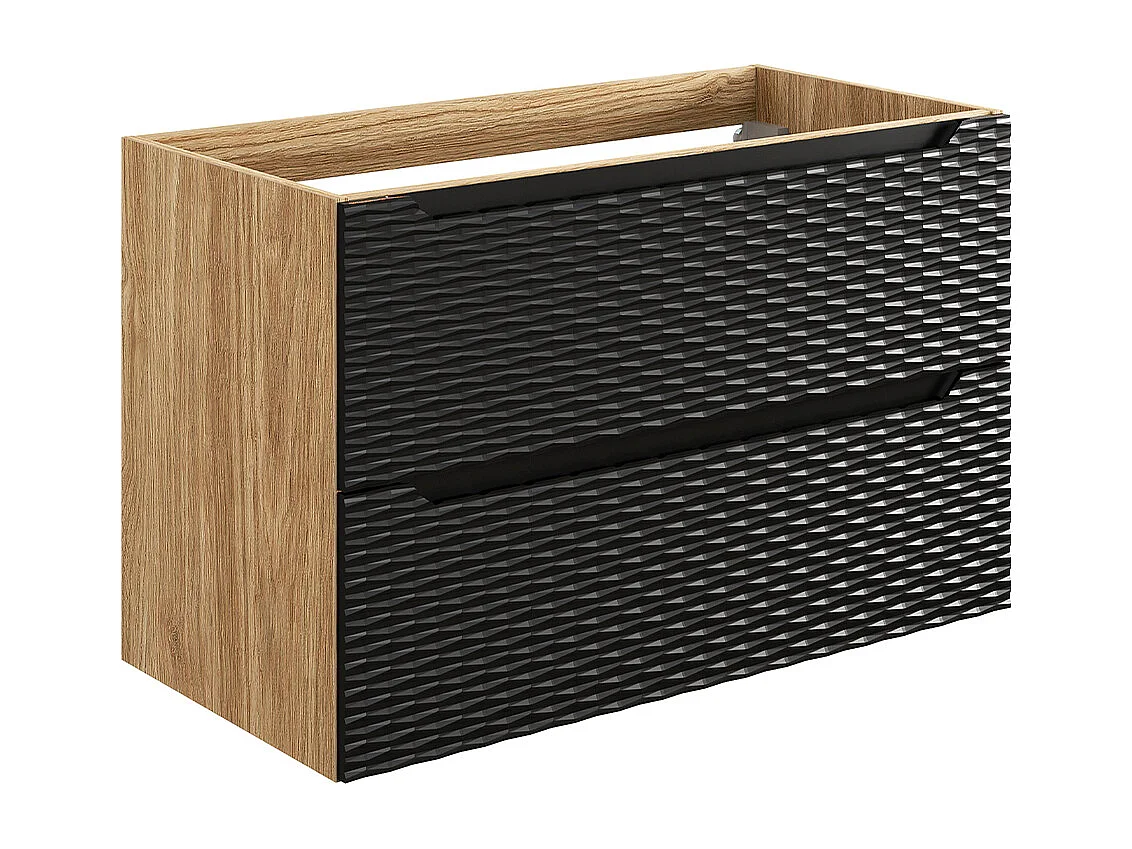 Mobile bagno senza lavabo Elora nero e marrone 90cm