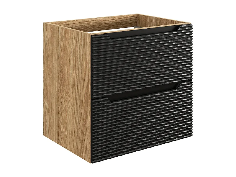 Mueble bajo lavabo 60cm Elora Negro y madera