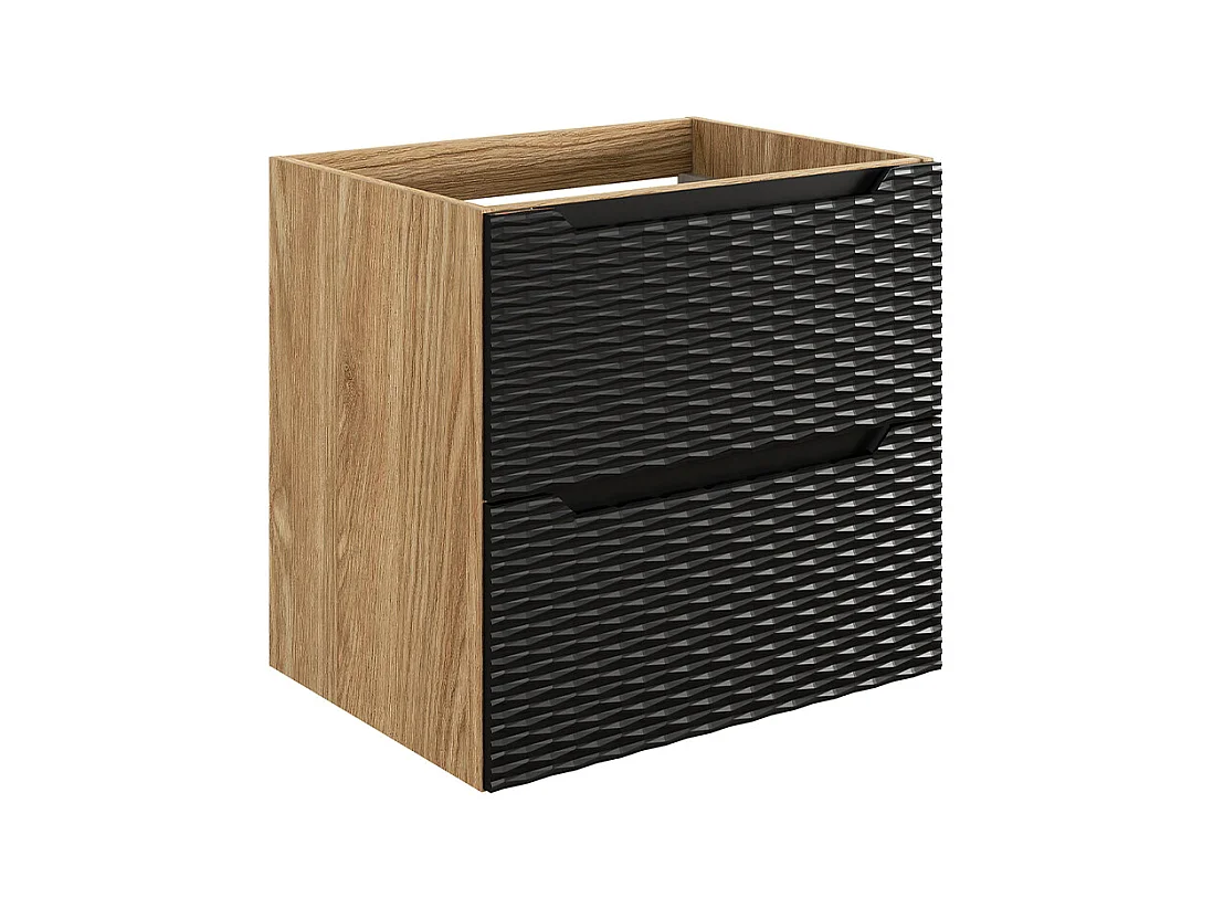 Meuble sous-vasque 60cm Elora Noir et bois