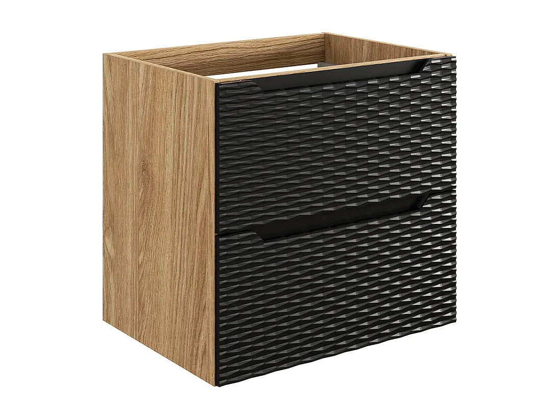 Mueble bajo lavabo 60cm Elora Negro y madera