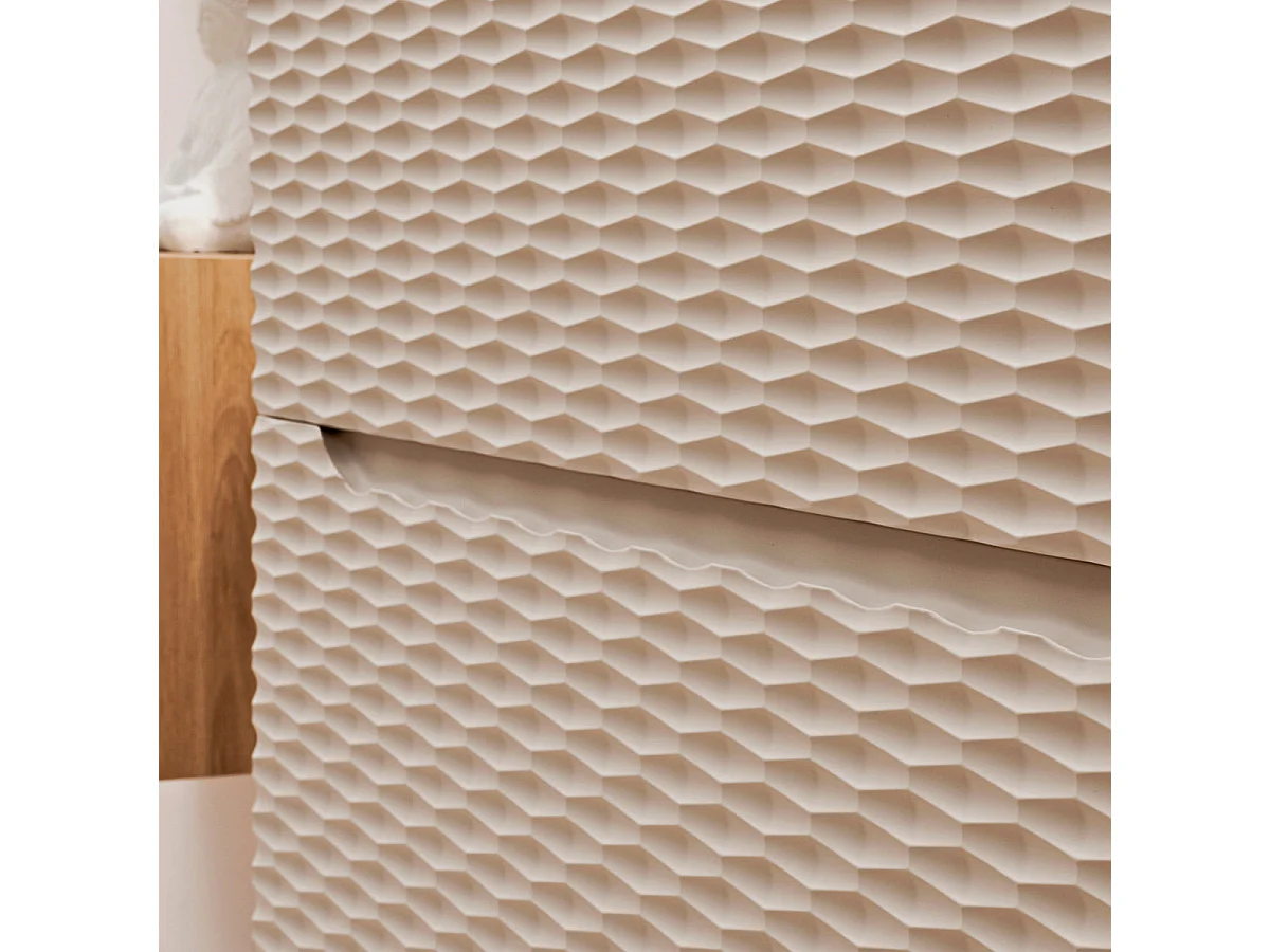 Waschtisch 120cm 4 Schubladen Waschtisch Elora Beige und Holz