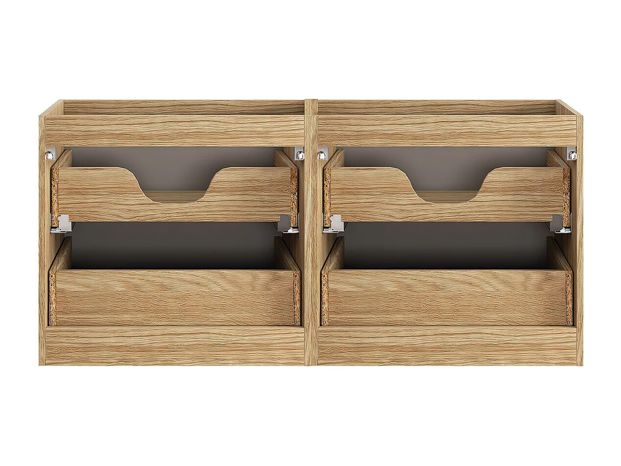 Mueble bajo lavabo 120cm 4 cajones Elora Beige y madera