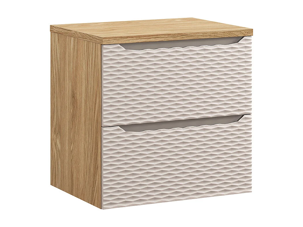 Meuble sous-vasque 60cm plan de toilette Elora Beige et bois