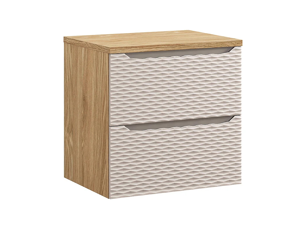 Meuble sous-vasque 60cm plan de toilette Elora Beige et bois