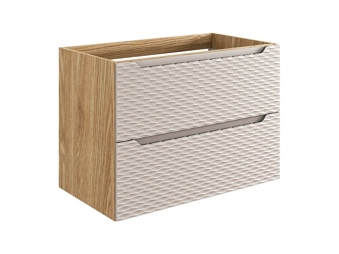 Meuble sous-vasque 80cm Elora Beige et bois