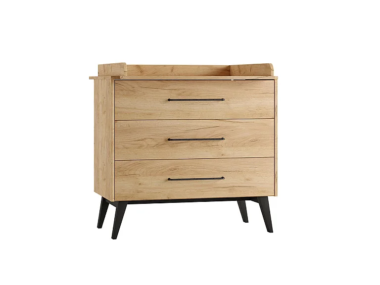 Komplett sovrum växasäng 70x140 byrå och 2-dörrars garderob Pinio Retro Trä