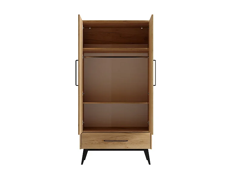 Komplett sovrum växasäng 70x140 byrå och 2-dörrars garderob Pinio Retro Trä