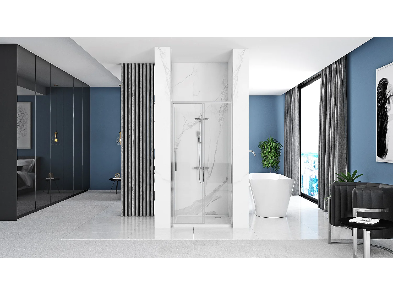 Porte De Douche Coulissante Rea Rapid Slide 140 Chrome