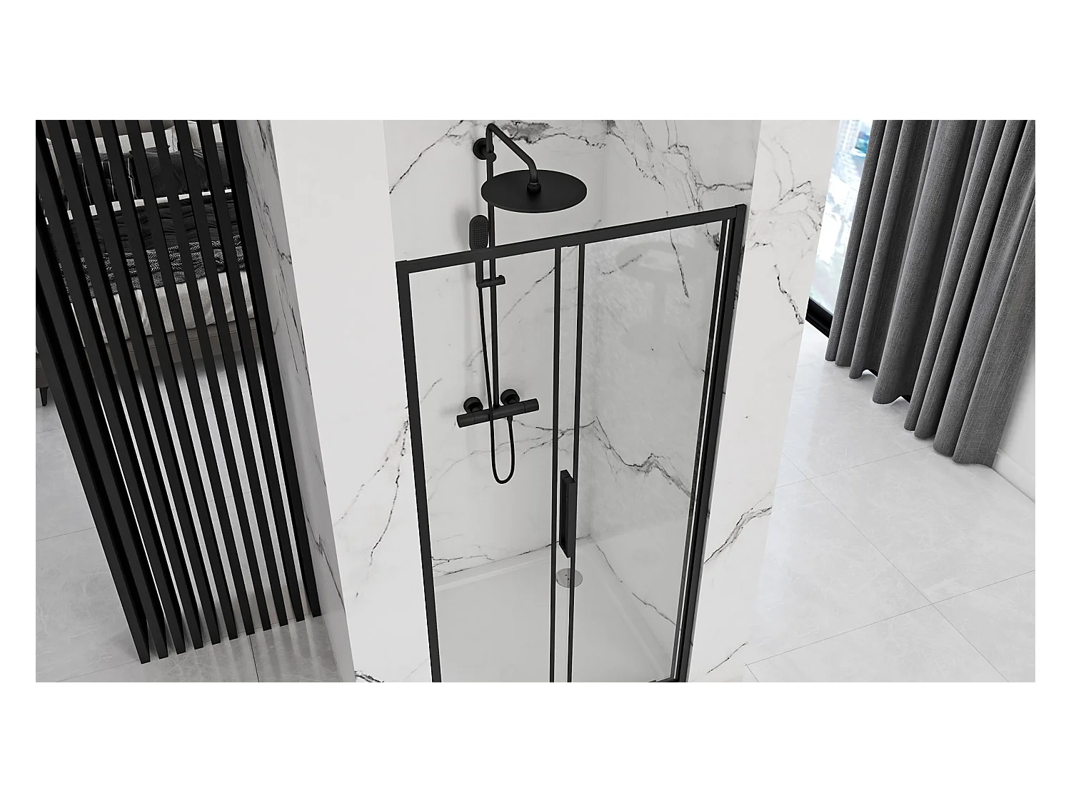 Porte De Douche Coulissante Rea Rapid Slide 130 Black