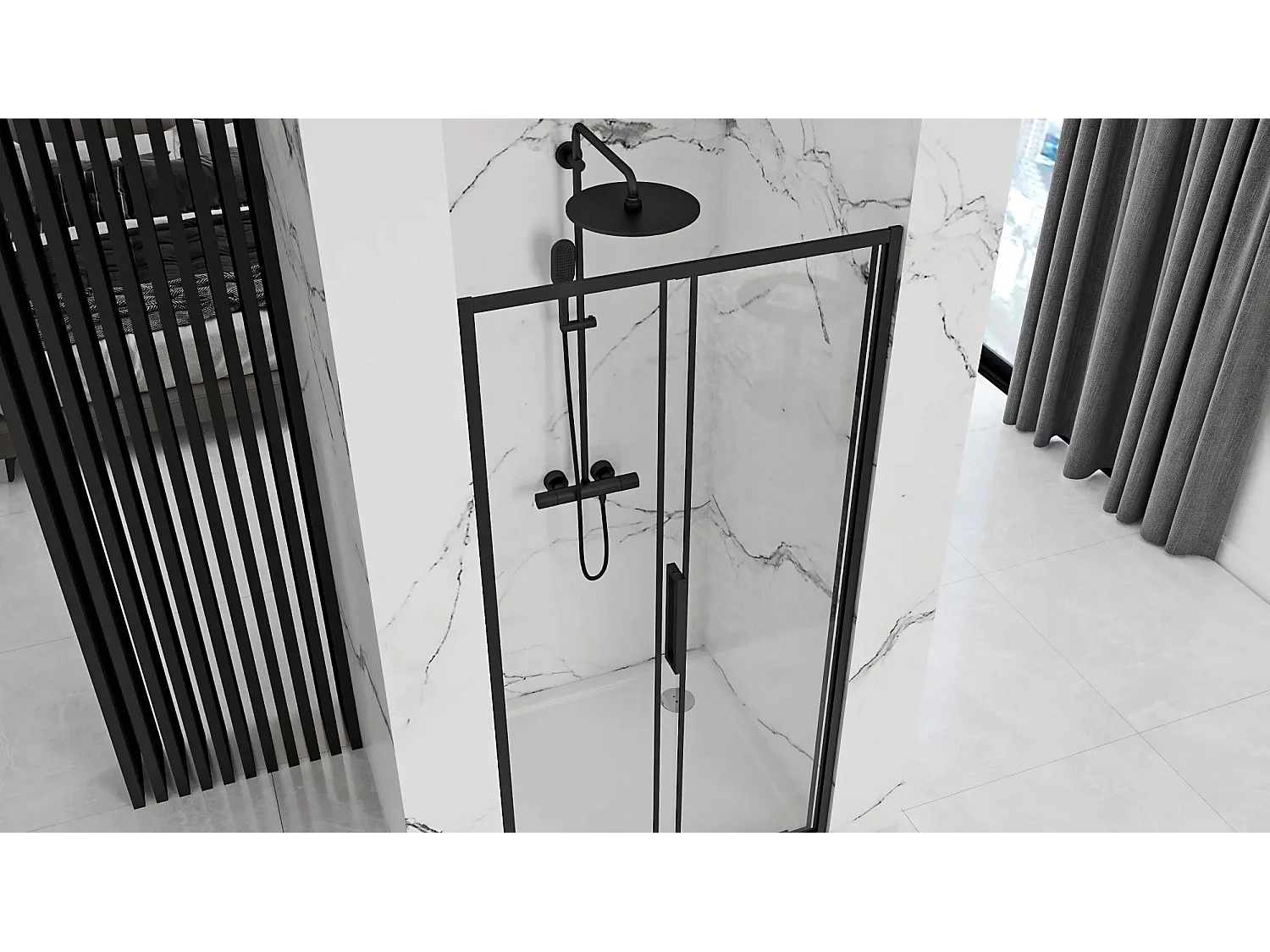 Puerta De Ducha Rea Rapid Slide 150 Black