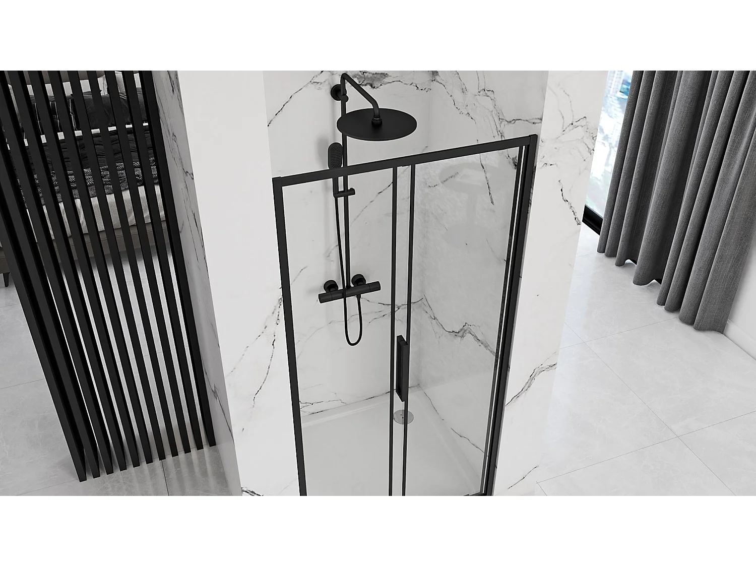 Puerta De Ducha Rea Rapid Slide 100 Black