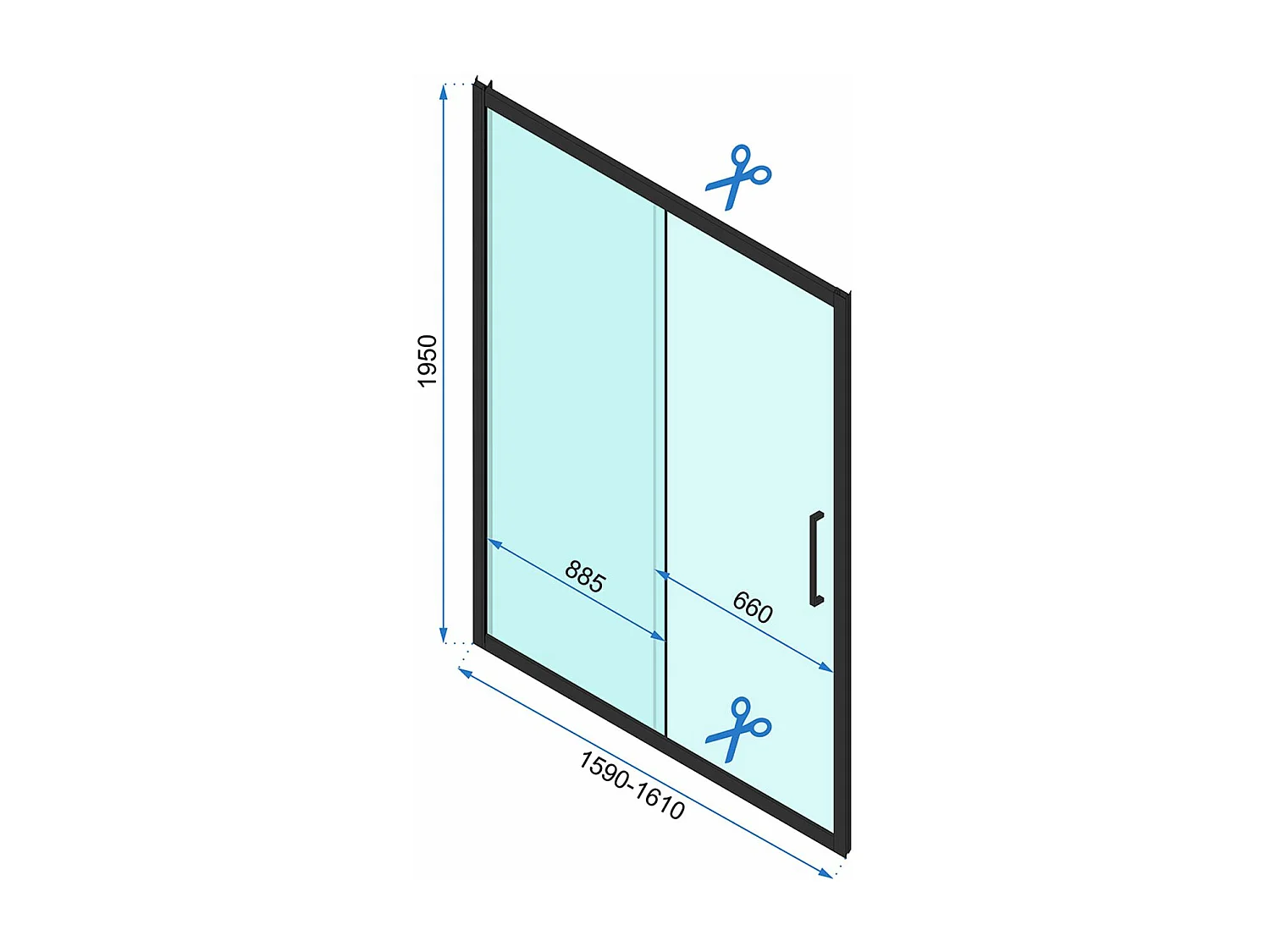 Porte De Douche Coulissante Rea Rapid Slide 160 Black