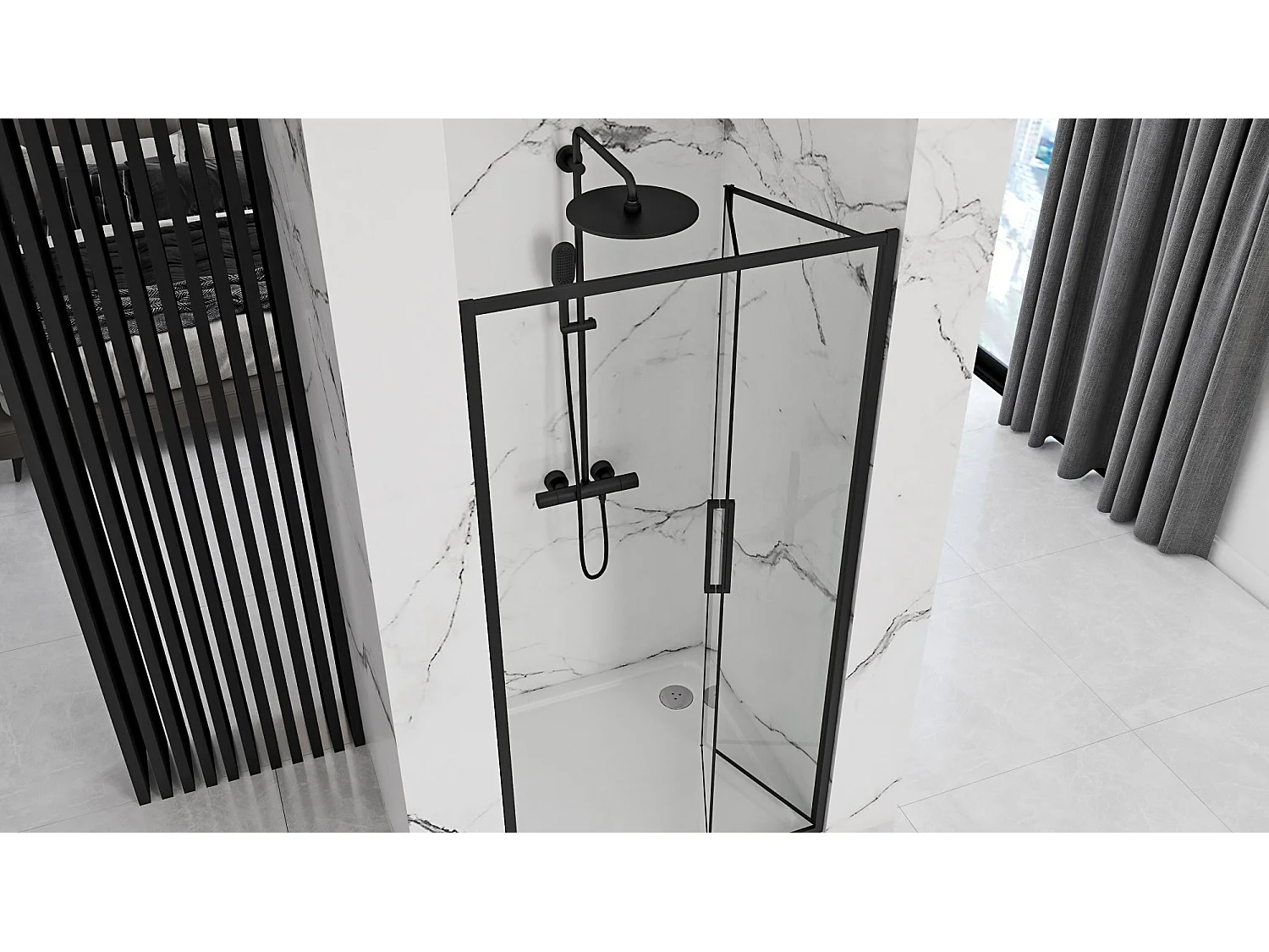 Porte De Douche Rea Rapid Fold 100 Black