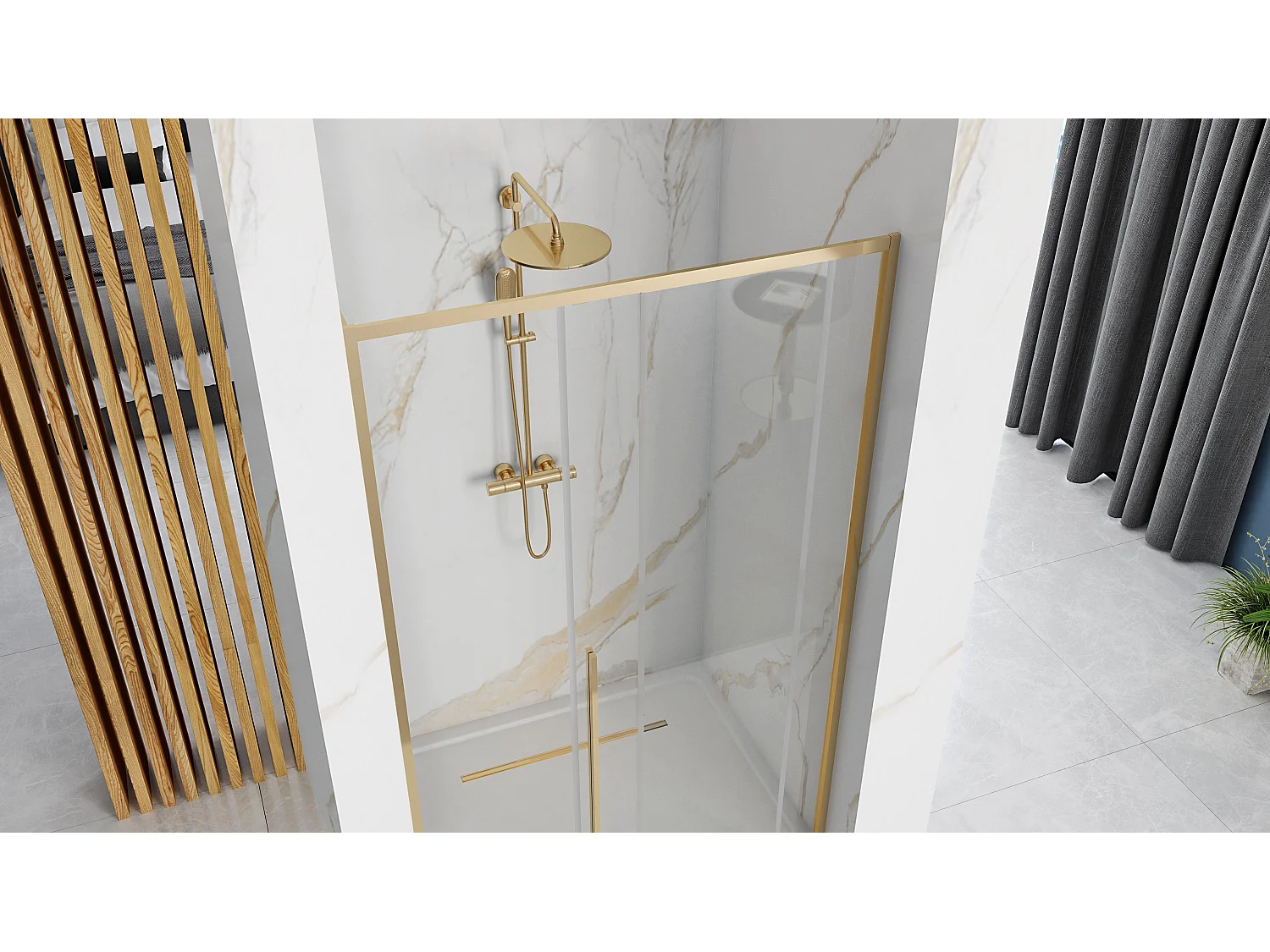 Porte De Douche Rea Solar 100 Gold