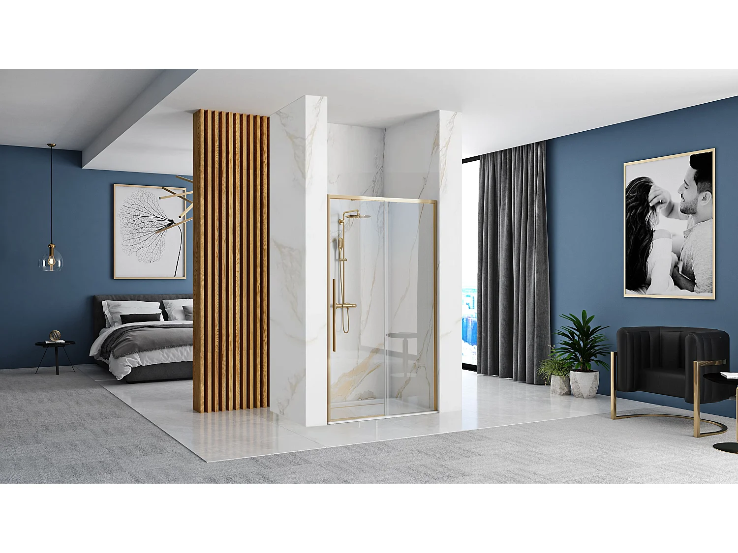 Porte De Douche Rea Solar 100 Gold