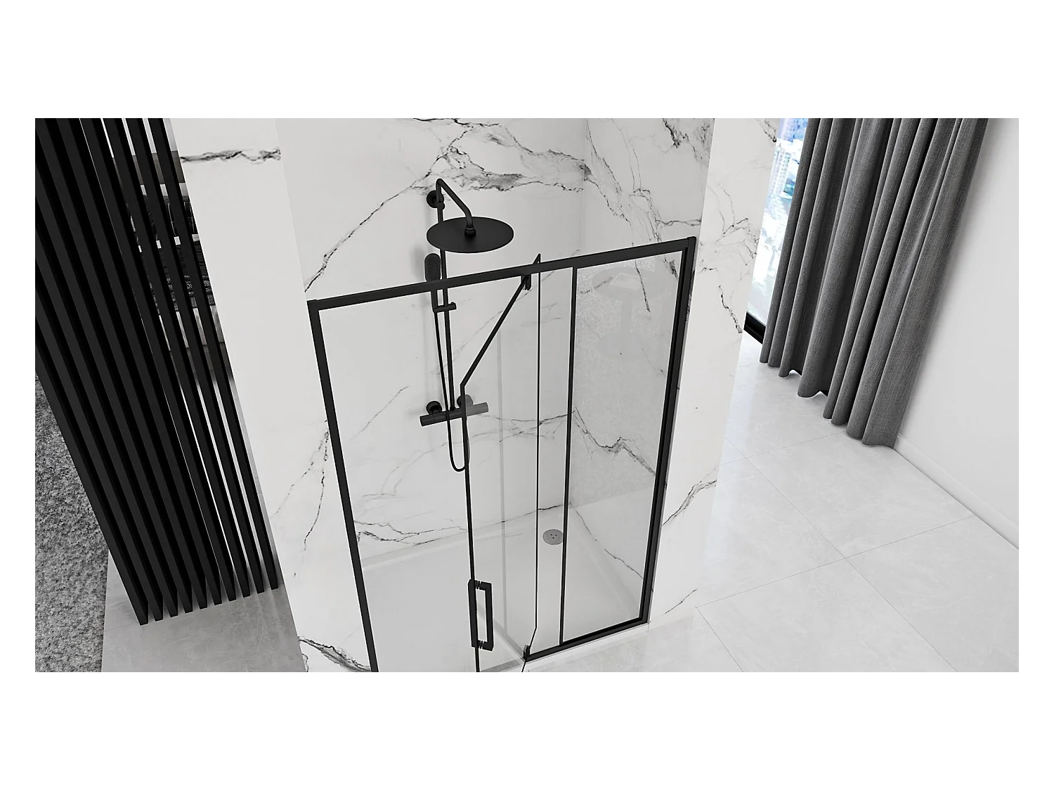 Porte De Douche Rea Rapid Swing 120 Black