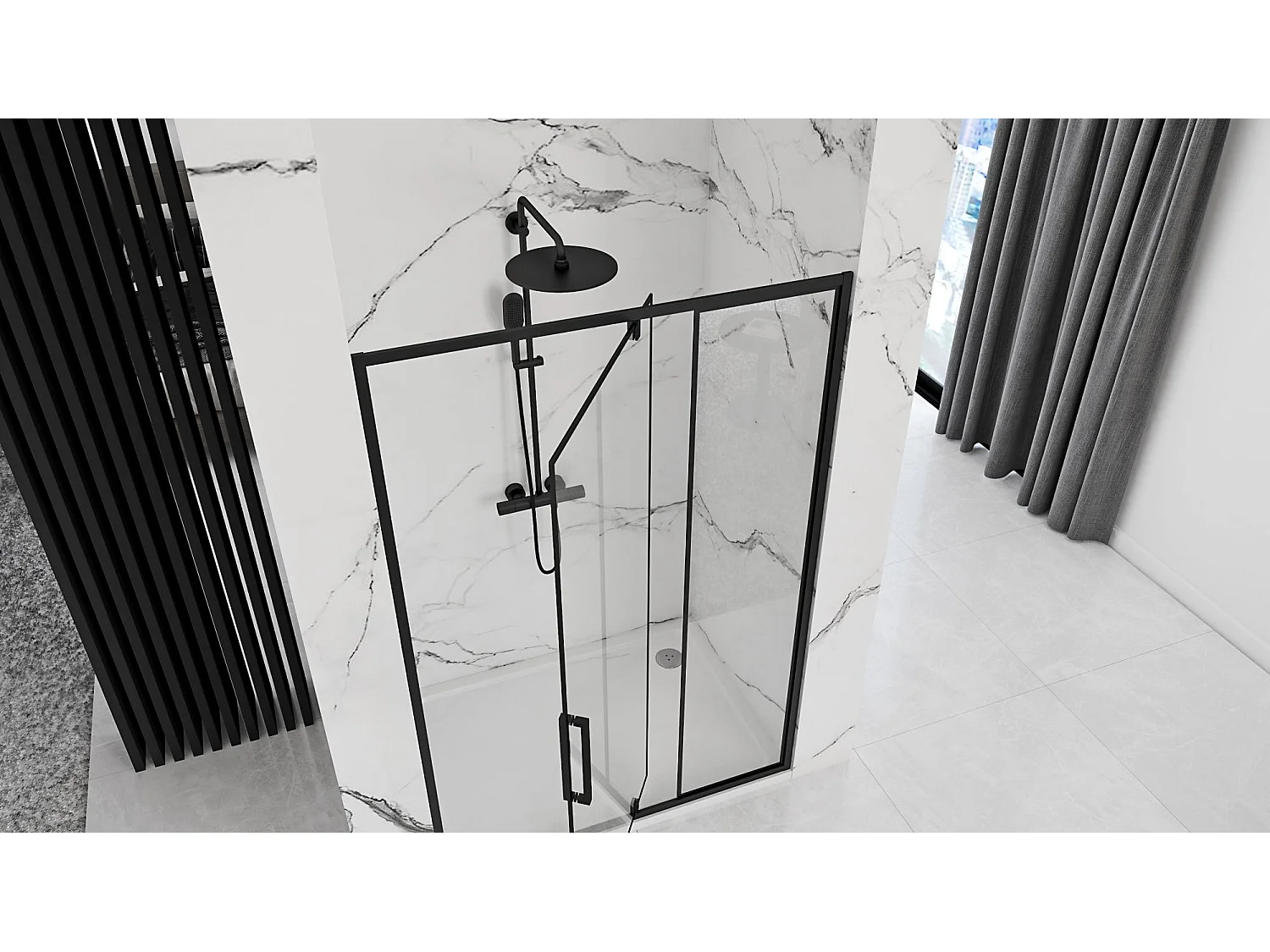 Portas De Chuveiro Rea Rapid Swing 120 Black