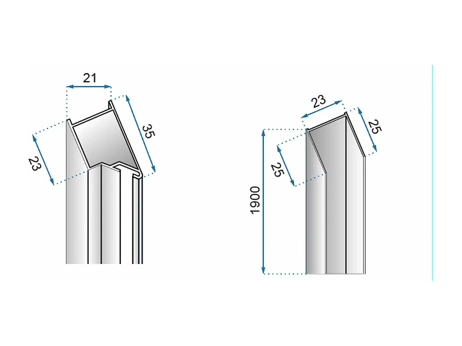Douchedeur Rea Molier 90 Chrome + Profiel