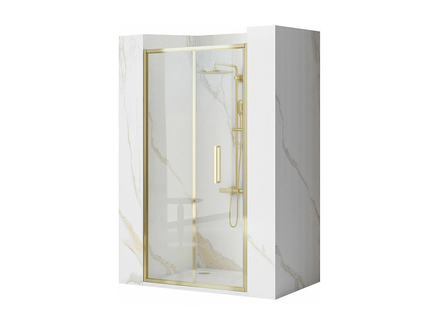 Porte De Douche Rea Rapid Fold 80 Gold