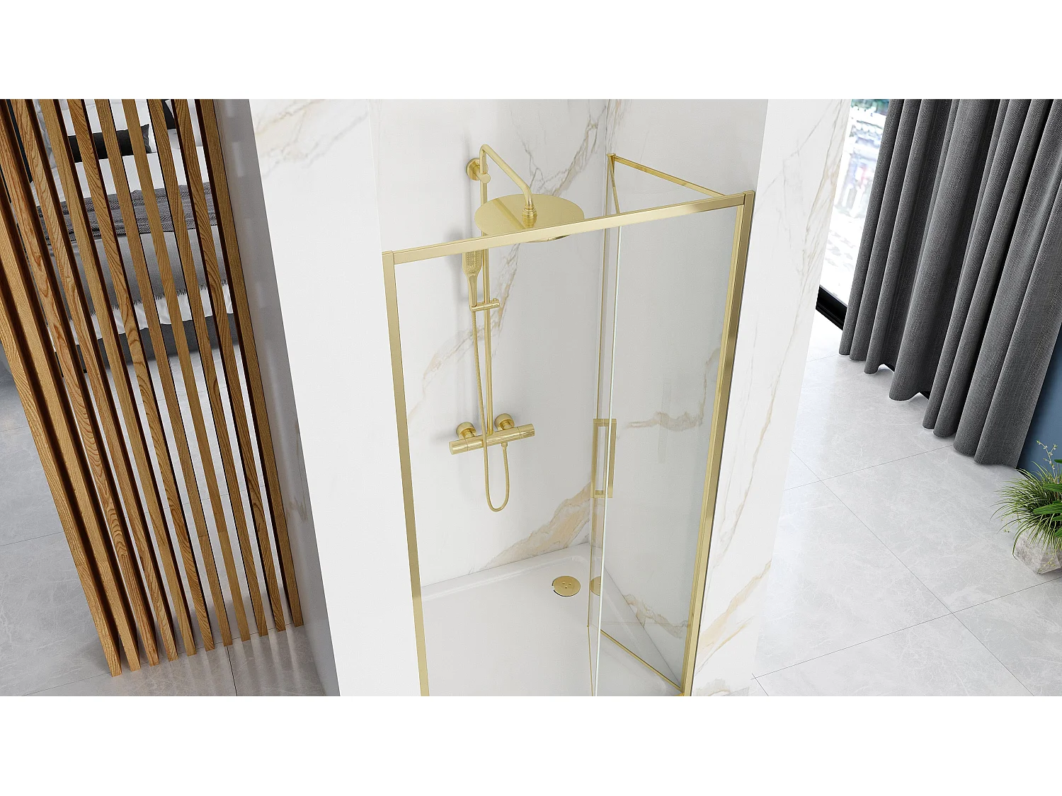 Porte De Douche Rea Rapid Fold 80 Gold
