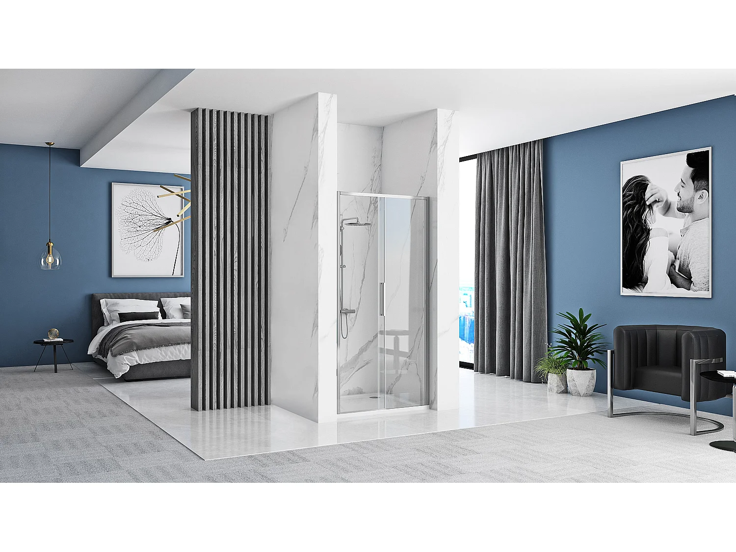 Porte De Douche Coulissante Rea Rapid Slide 130 Chrome