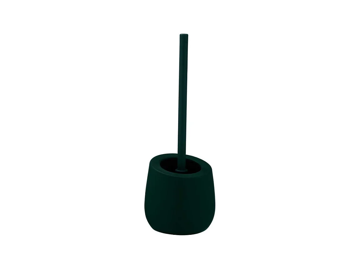 Ensemble brosse WC "Badi" - Vert foncé - D 13 x H 40 cm
