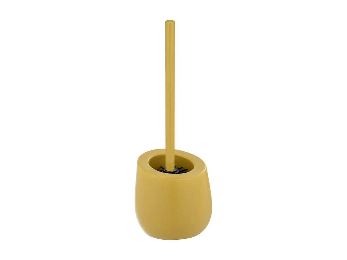 Brosse WC "Badi" en céramique et silicone - Jaune : H 38 cm