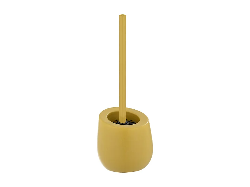 Brosse WC "Badi" en céramique et silicone - Jaune : H 38 cm