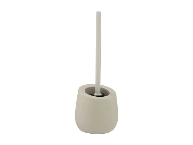 Ensemble brosse WC en céramique "Badi" - Beige - D13,5 x 38 cm