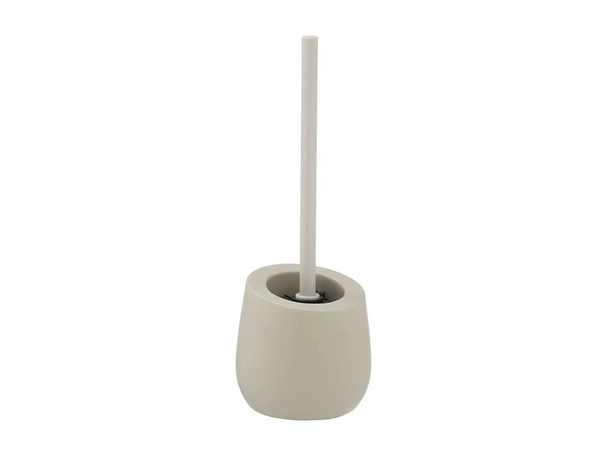 Ensemble brosse WC en céramique "Badi" - Beige - D13,5 x 38 cm