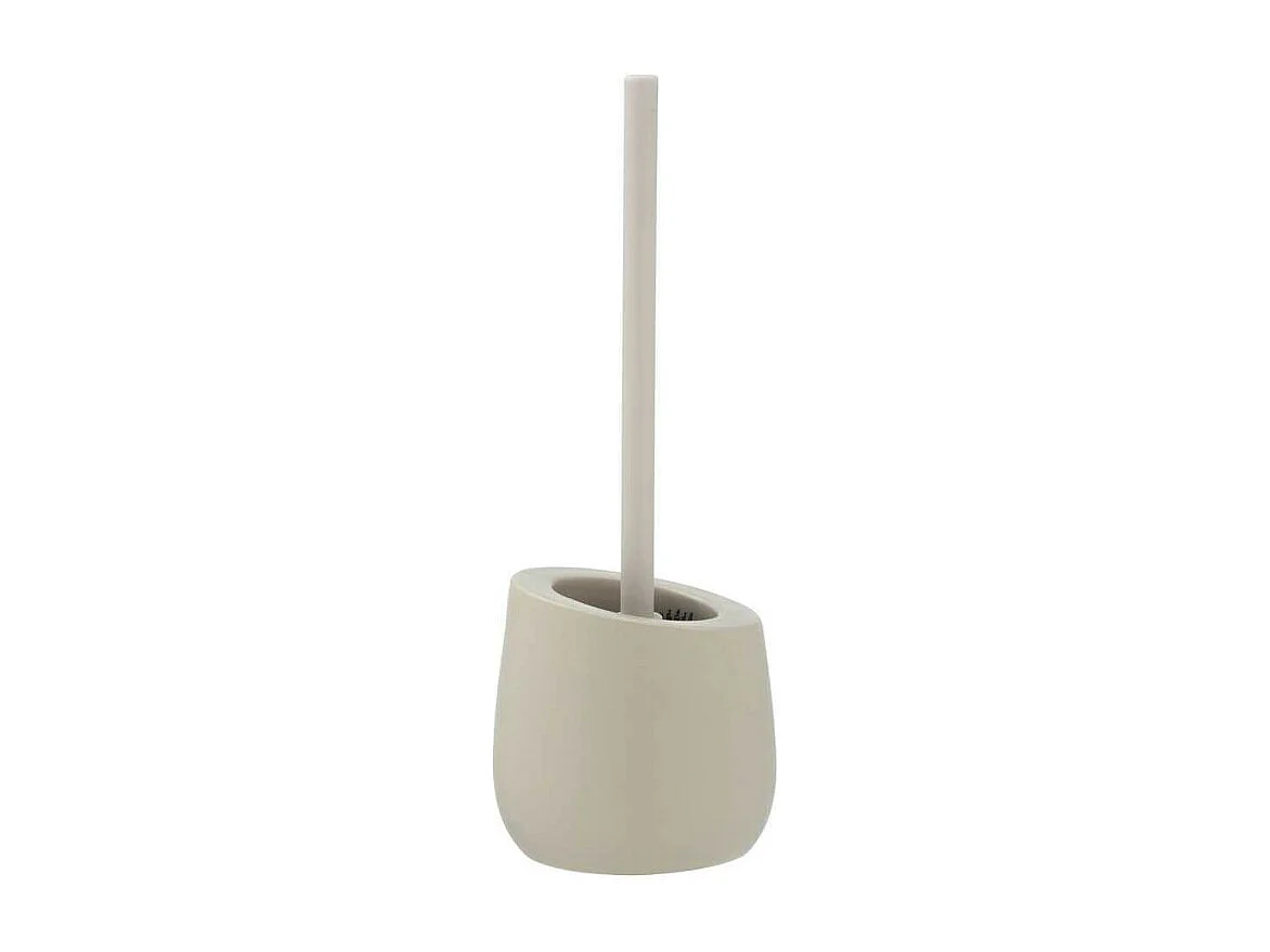 Ensemble brosse WC en céramique "Badi" - Beige - D13,5 x 38 cm
