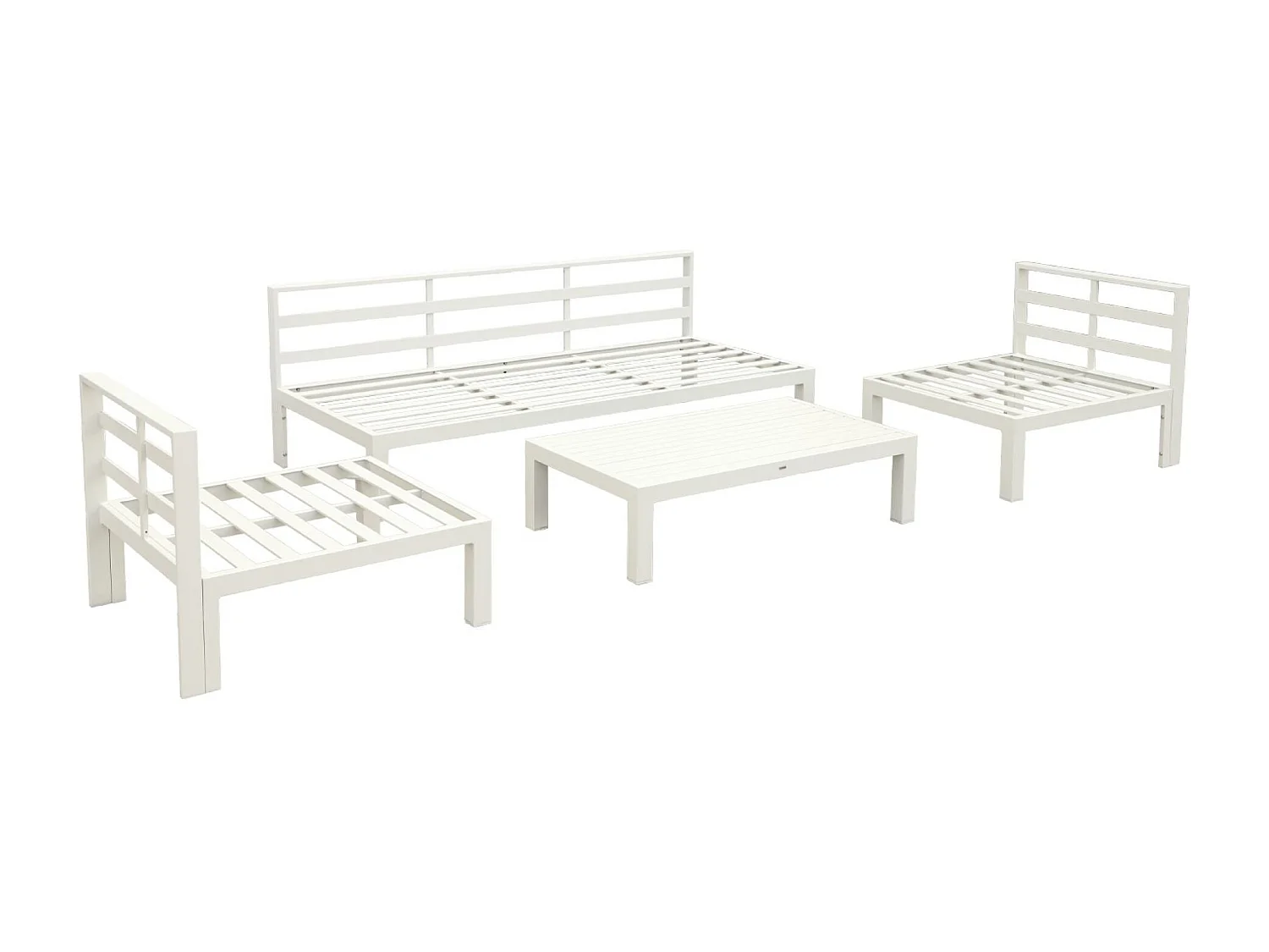 Conjunto de muebles de jardín de aluminio de 4 plazas beige