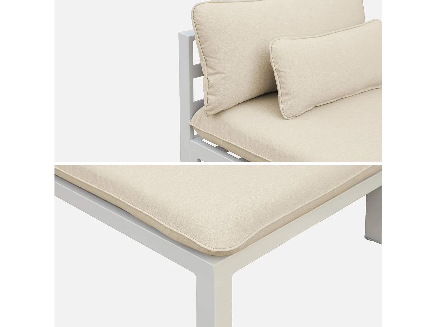 Conjunto de muebles de jardín de aluminio de 4 plazas beige