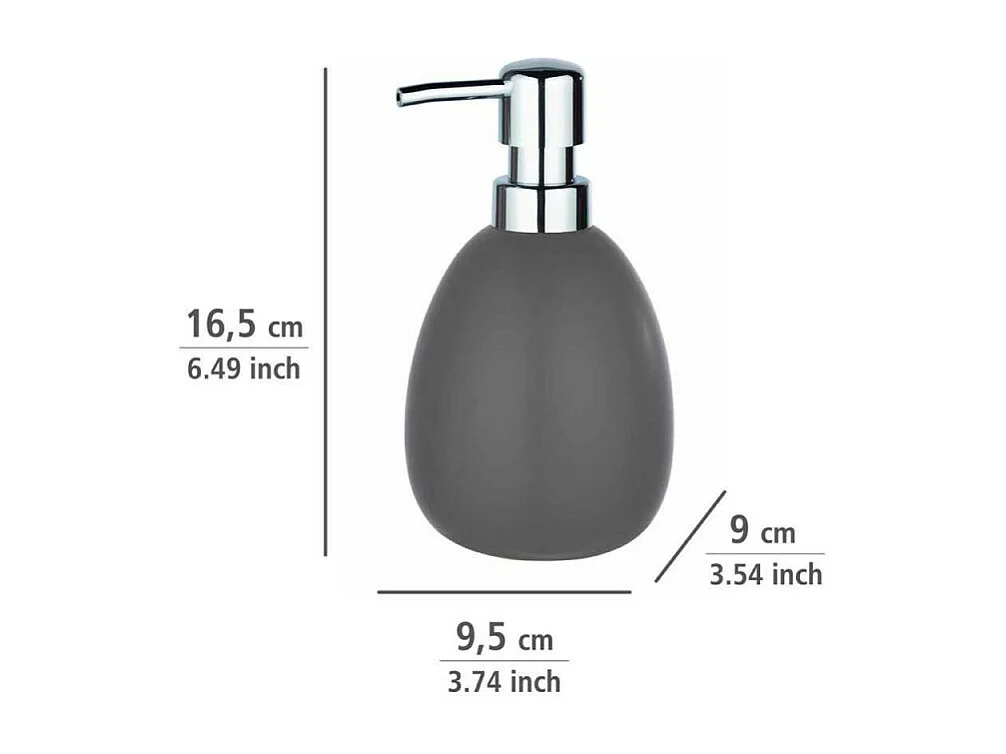 Distributeur de savon en céramique "Polaris" - Gris - 390 ml
