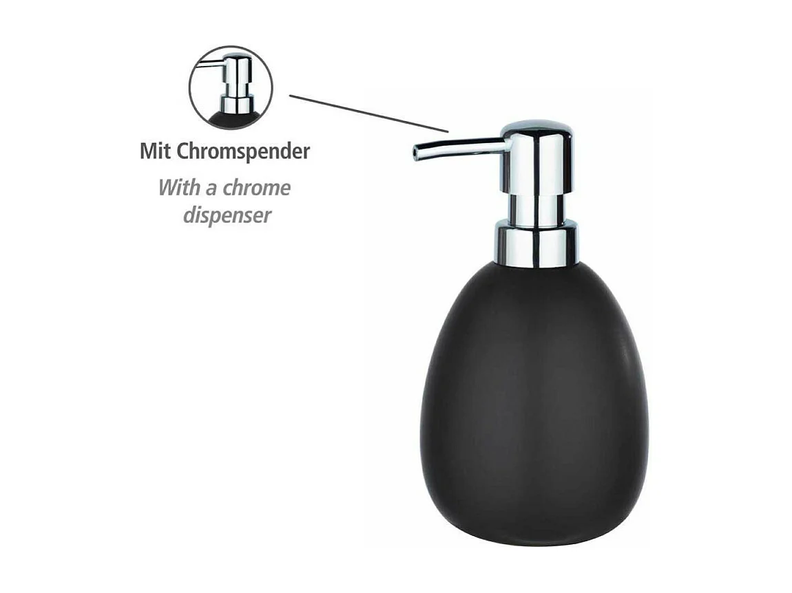 Distributeur de savon en céramique "Polaris" - Noir -390 ml