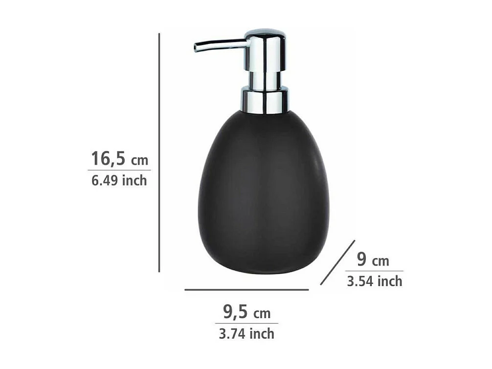 Distributeur de savon en céramique "Polaris" - Noir -390 ml