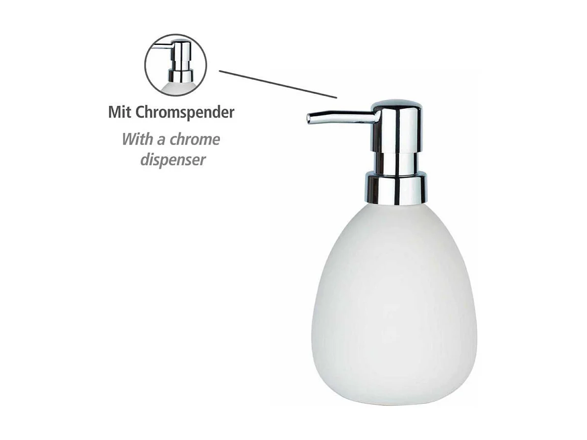 Distributeur de savon en céramique "Polaris" - Blanc - 390 ml