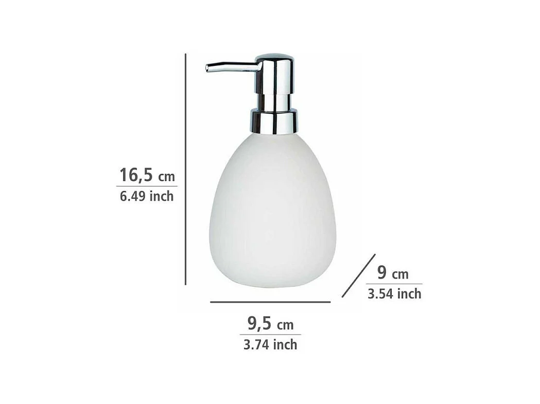 Distributeur de savon en céramique "Polaris" - Blanc - 390 ml
